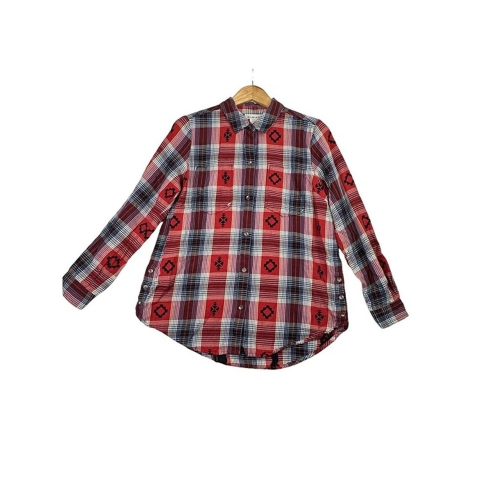 Ariat Women's Button Down Western Shirt sz Medium Red/Blue